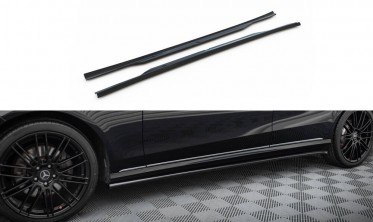 Боковые накладки (листвы) под пороги Mercedes-Benz E W212 2012-2016 фото