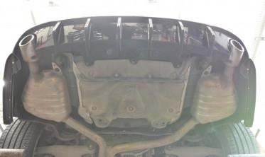 Дифузор на задній бампер Audi A6 Avant C7 з вирізами під подвійні насадки фото