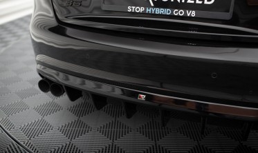 Диффузор на задний бампер Audi S5 Coupe / Cabrio 8T с вырезами под двойныею насадки фото