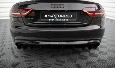 Диффузор на задний бампер Audi S5 Coupe / Cabrio 8T с вырезами под двойныею насадки фото