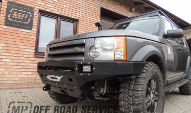 Силовой  передний бампер HD4 с креплением лебедки Land Rover Discovery 4 (2010-2016) фото