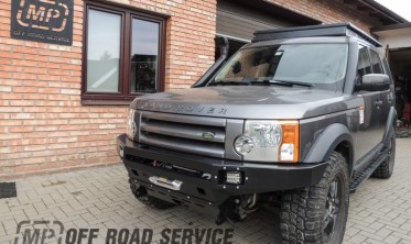 Силовой  передний бампер HD4 с креплением лебедки Land Rover Discovery 4 (2010-2016) фото