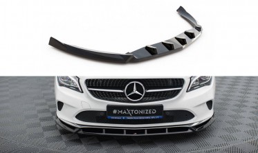 Тюнинговая накладка (юбка) на передний бампер Mercedes-Benz CLA C117 рестайл фото