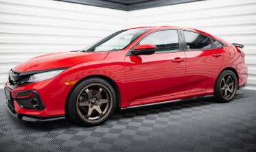 Нижние тюнинг накладки (листвы) под боковые пороги Honda Civic SI Mk10 фото