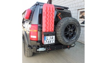 Силовой задний бампер с креплением запаски и канистры Land Rover Discovery 3, 4 (2004-2016) фото