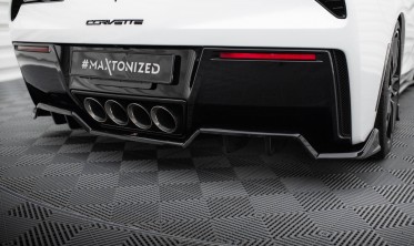 Центральний дифузор + бокові накладки заднього бампера Chevrolet Corvette C7 фото