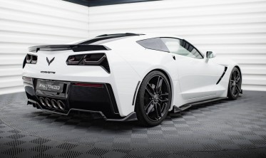 Центральний дифузор + бокові накладки заднього бампера Chevrolet Corvette C7 фото