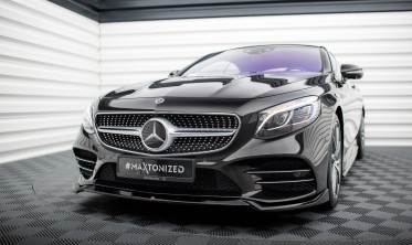 Тюнинговая накладка (юбка) на передний бампер Mercedes S Coupe AMG-Line C217 рестайл вар. 1 фото