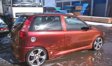 Тюнинговые накладки на пороги Fiat Punto 1 широкие фото
