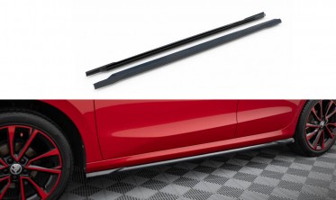 Нижние тюнинг накладки (листвы) под боковые пороги Skoda Fabia Mk4 фото