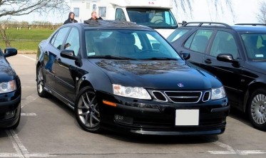 Накладка переднего бампера Saab 9-3 в стиле Aero фото