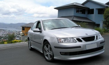 Накладка переднего бампера Saab 9-3 в стиле Aero фото