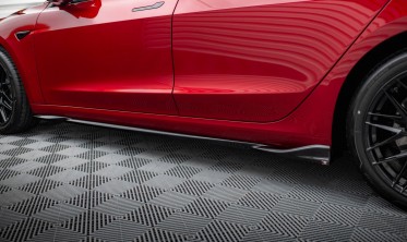 Бокові тюнінг дифузори (лістви) під пороги Tesla Model 3 Project Highland рестайл вер. 1 фото