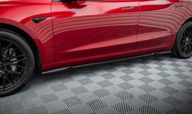 Тюнинг накладки (листвы) под боковые пороги Tesla Model 3 Project Highland рестайл вер. 2 фото