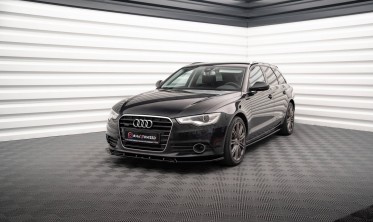 Боковые тюнинг накладки (листвы) под пороги Audi A6 C7 2011-2014 стандарт вар. 2 фото
