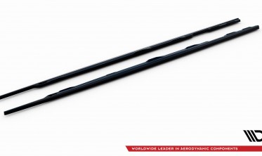 Боковые тюнинг накладки (листвы) под пороги Audi A6 C7 2011-2014 стандарт вар. 2 фото