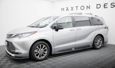 Нижние тюнинг накладки (листвы) на боковые пороги Toyota Sienna Mk4 фото