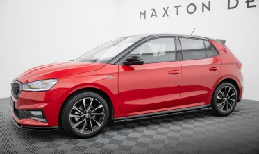 Нижние тюнинг накладки (листвы) на боковые пороги Skoda Fabia Monte Carlo Mk4 фото
