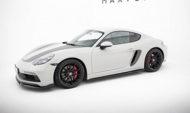 Нижні тюнінг накладки (дифузори) на бокові пороги Porsche 718 Cayman GTS 982c фото