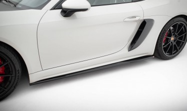 Нижні тюнінг накладки (дифузори) на бокові пороги Porsche 718 Cayman GTS 982c фото