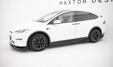 Боковые тюнинг диффузоры под пороги Tesla Model X Mk1 рестайл вар. 2 фото