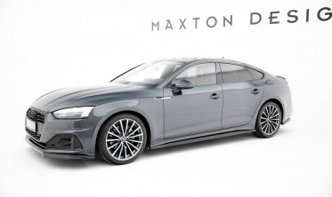 Нижние тюнинг диффузоры (листвы) на боковые пороги Audi A5 F5 Sportback рестайл фото
