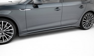 Нижние тюнинг диффузоры (листвы) на боковые пороги Audi A5 F5 Sportback рестайл фото