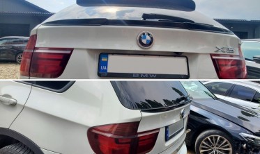 Спойлер нижний BMW X5 E70 черный глянцевый фото