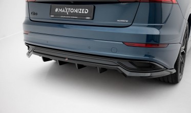 Тюнинговый диффузор (накладка) на задний бампер Audi Q8 Mk1 2018-2023 фото