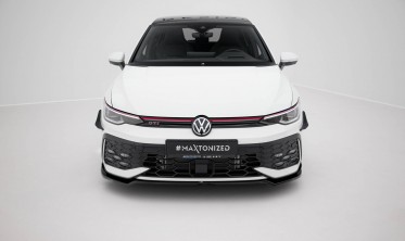 Нижня накладка (юбка) на передній бампер VW Golf 8 2024- GTI / GTE / R-Line вер. 3 фото