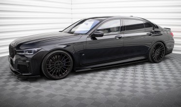 Тюнинговые накладки (листвы) на боковые пороги BMW 7 Long M-pack G12 вар. 2 фото