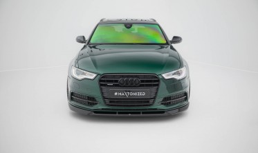 Нижня тюнінг накладка на передній бампер Audi A6 S-line / S6 C7 2011-2014 фото