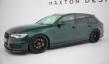 Нижние тюнинг накладки (листвы) на боковые пороги Audi A6 S-line / S6 C7 фото