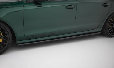 Нижние тюнинг накладки (листвы) на боковые пороги Audi A6 S-line / S6 C7 фото
