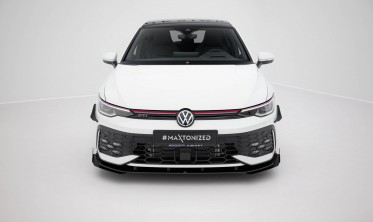 Диффузор + боковые накладки Street Pro на передний бампер VW Golf GTI / GTE / R-Line Mk8 рестайл фото