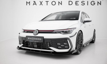 Диффузор + боковые накладки Street Pro на передний бампер VW Golf GTI / GTE / R-Line Mk8 рестайл фото