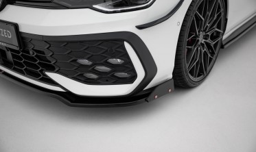 Тюнинг диффузор + накладки на передний бампер VW Golf 8 GTI / GTE / R-Line 2024- вар. 3 фото