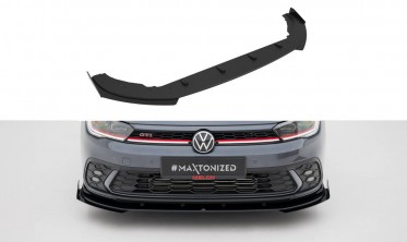 Диффузор + боковые накладки Street Pro на передний бампер VW Polo GTI Mk6 рестайл фото