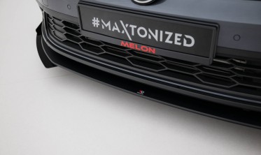 Диффузор + боковые накладки Street Pro на передний бампер VW Polo GTI Mk6 рестайл фото