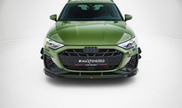 Тюнинговый диффузор (юбка) на передний бампер Audi S3 / A3 S-line 8Y рестайл вар. 2 фото