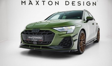Тюнинговый диффузор (юбка) на передний бампер Audi S3 / A3 S-line 8Y рестайл вар. 2 фото