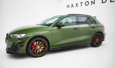 Тюнинговые диффузоры (листвы) на боковые пороги Audi S3 / A3 S-line 8Y рестайл фото