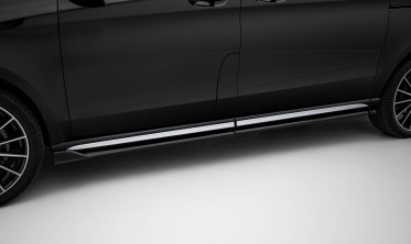 Тюнинговые диффузоры (листвы) на боковые пороги Mercedes V W447 Long AMG-Line фото