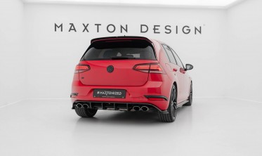 Центральный тюнинг диффузор (накладка) на задний бампер VW Golf МК7 R рестайл фото