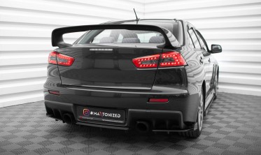 Центральный диффузор (накладка) на задний бампер Mitsubishi Lancer MK10 EVO X (Street Pro) фото