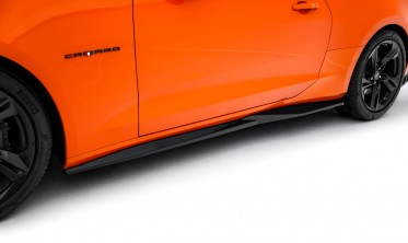 Нижние накладки (листвы) на боковые пороги Chevrolet Camaro SS Mk6 рестайл вар. 1 фото