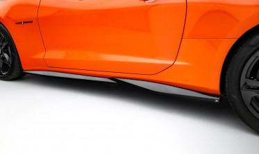 Нижние накладки (листвы) на боковые пороги Chevrolet Camaro SS Mk6 рестайл вар. 1 фото
