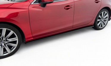 Нижні тюнінг накладки (лістви) на бокові пороги Mazda 6 Mk3 2017-2023 вар. 2 фото