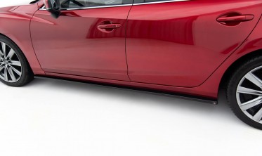 Нижні тюнінг накладки (лістви) на бокові пороги Mazda 6 Mk3 2017-2023 вар. 2 фото