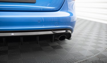 Тюнінговий дифузор заднього бампера Audi A4 B8 Sedan S-line під одинарні насадки Maxton-design фото